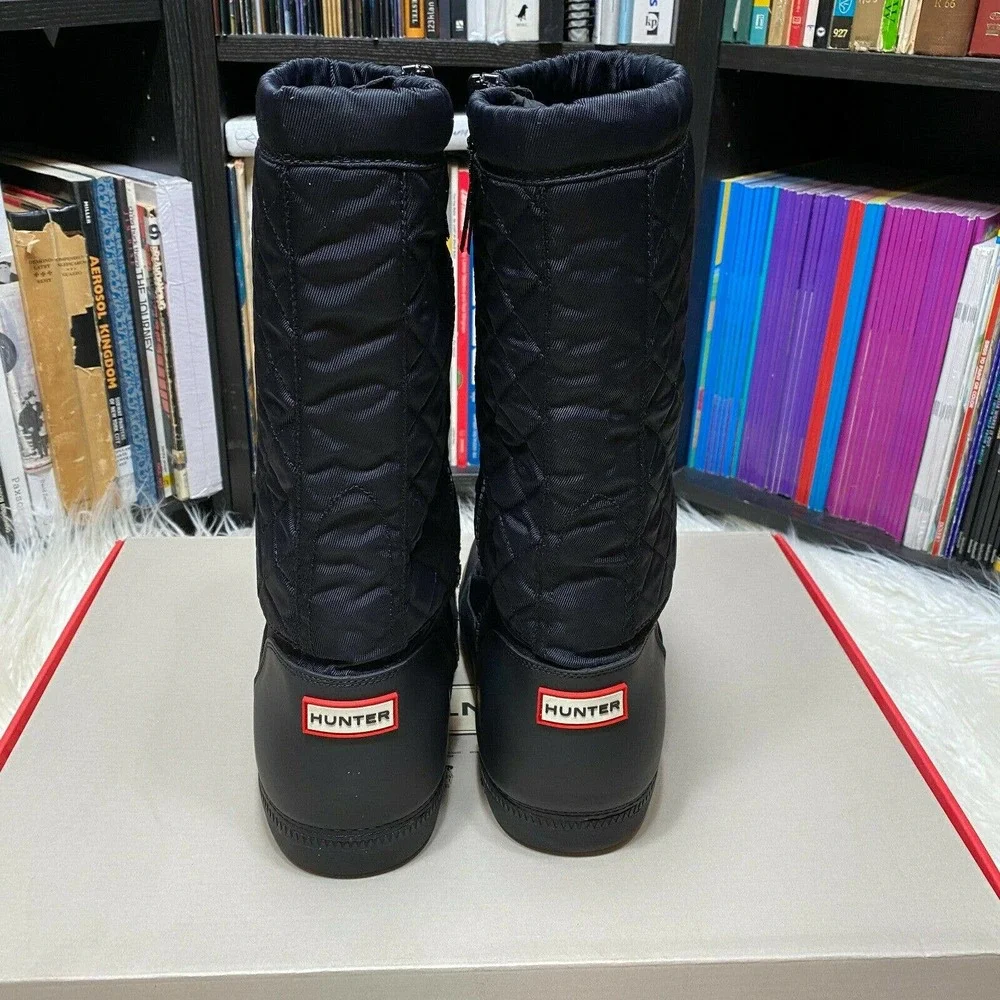 Hunter Original Quilted Snow Boots Black WFT2012WWR Moon Boots - Picture 5 of 8